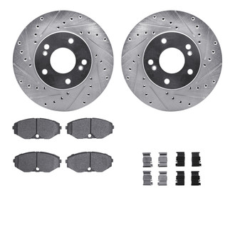 R1 Concepts® - Drilled and Slotted Front Brake Kit with Optimum OE Pads