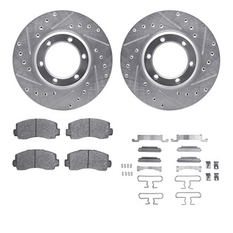 R1 Concepts® - Drilled and Slotted Front Brake Kit with 5000 OE Pads