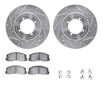 R1 Concepts® - Drilled and Slotted Front Brake Kit with Optimum OE Pads