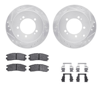 R1 Concepts® - Drilled and Slotted Rear Brake Kit with Optimum OE Pads