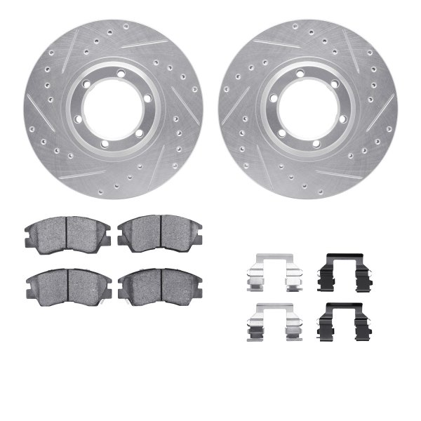  R1 Concepts® - Drilled and Slotted Front Brake Kit with 5000 OE Pads