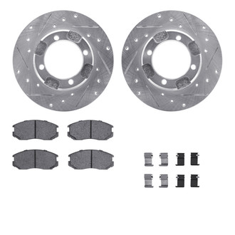 R1 Concepts® - Drilled and Slotted Front Brake Kit with Optimum OE Pads