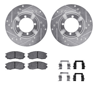 R1 Concepts® - Drilled and Slotted Front Brake Kit with Optimum OE Pads