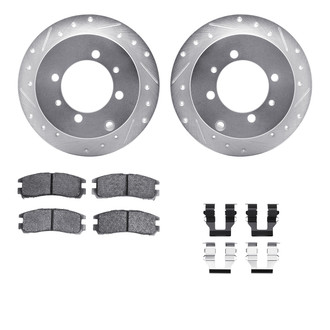 R1 Concepts® - Drilled and Slotted Rear Brake Kit with Optimum OE Pads