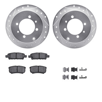 R1 Concepts® - Drilled and Slotted Rear Brake Kit with Optimum OE Pads