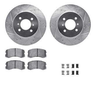R1 Concepts® - Drilled and Slotted Front Brake Kit with Optimum OE Pads