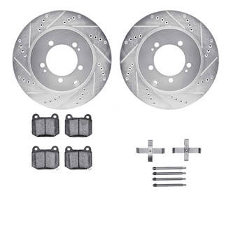 R1 Concepts® - Drilled and Slotted Rear Brake Kit with Optimum OE Pads