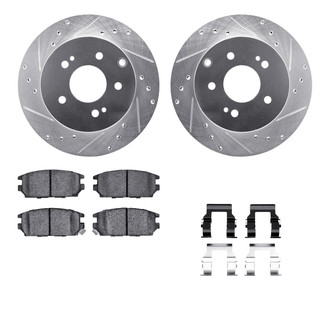 R1 Concepts® - Drilled and Slotted Rear Brake Kit with Optimum OE Pads
