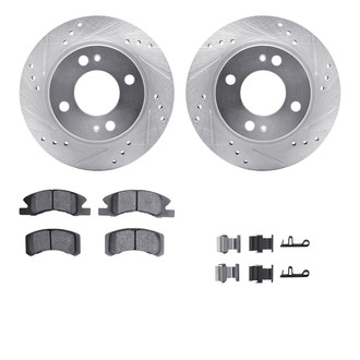 R1 Concepts® - Drilled and Slotted Front Brake Kit with Optimum OE Pads