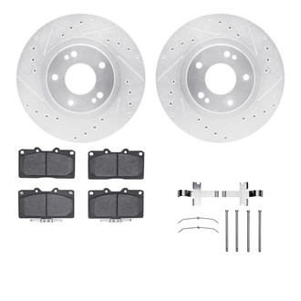 R1 Concepts® - Drilled and Slotted Front Brake Kit with Optimum OE Pads
