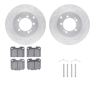 R1 Concepts® - Drilled and Slotted Rear Brake Kit with Optimum OE Pads