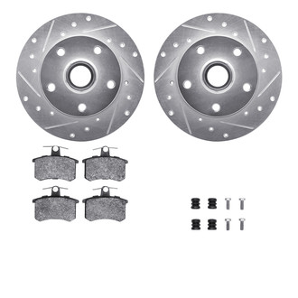 R1 Concepts® - Drilled and Slotted Rear Brake Kit with Optimum OE Pads