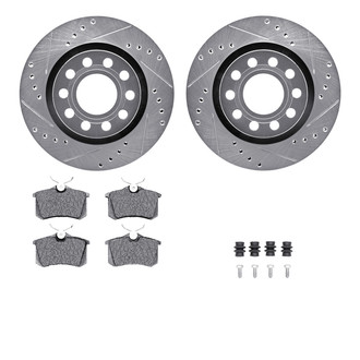 R1 Concepts® - Drilled and Slotted Rear Brake Kit with Optimum OE Pads