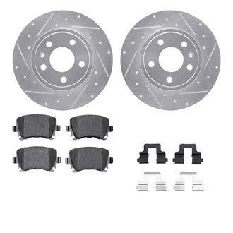 R1 Concepts® - Drilled and Slotted Rear Brake Kit with Optimum OE Pads