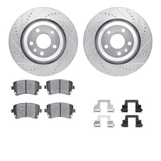 R1 Concepts® - Drilled and Slotted Rear Brake Kit with Optimum OE Pads