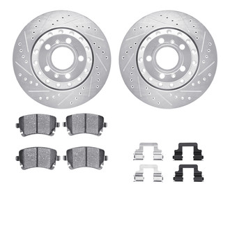 R1 Concepts® - Drilled and Slotted Rear Brake Kit with Optimum OE Pads