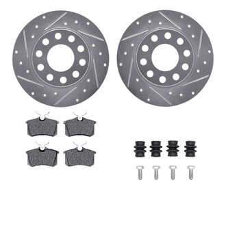 R1 Concepts® - Drilled and Slotted Rear Brake Kit with Optimum OE Pads