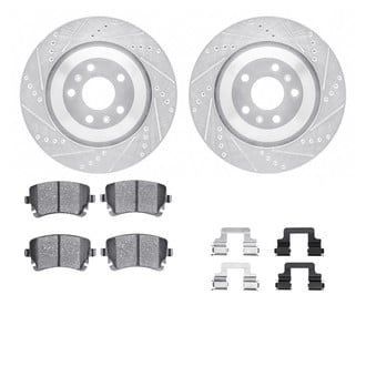 R1 Concepts® - Drilled and Slotted Rear Brake Kit with Optimum OE Pads