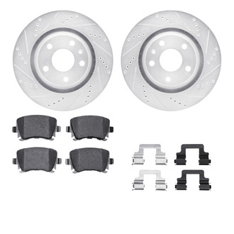 R1 Concepts® - Drilled and Slotted Rear Brake Kit with Optimum OE Pads