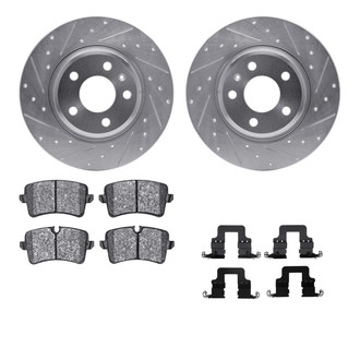 R1 Concepts® - Drilled and Slotted Rear Brake Kit with Optimum OE Pads