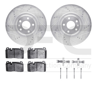 R1 Concepts® - Drilled and Slotted Front Brake Kit with Optimum OE Pads