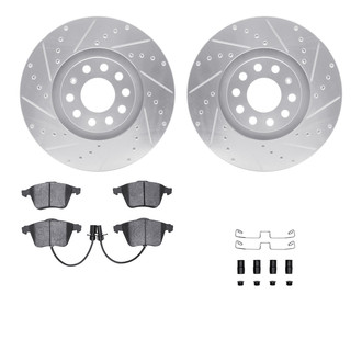 R1 Concepts® - Drilled and Slotted Front Brake Kit with Optimum OE Pads