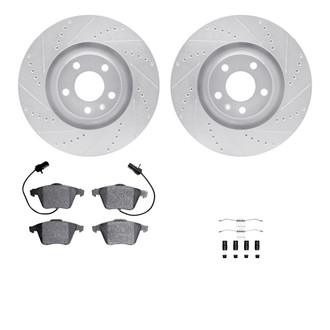 R1 Concepts® - Drilled and Slotted Front Brake Kit with Optimum OE Pads