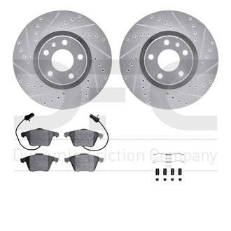 R1 Concepts® - Drilled and Slotted Front Brake Kit with Optimum OE Pads