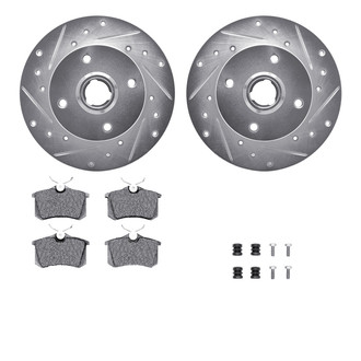 R1 Concepts® - Drilled and Slotted Rear Brake Kit with Optimum OE Pads