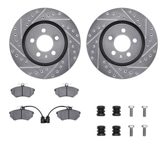 R1 Concepts® - Drilled and Slotted Front Brake Kit with Optimum OE Pads