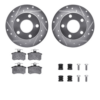 R1 Concepts® - Drilled and Slotted Rear Brake Kit with Optimum OE Pads