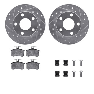 R1 Concepts® - Drilled and Slotted Rear Brake Kit with Optimum OE Pads