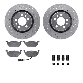 R1 Concepts® - Drilled and Slotted Front Brake Kit with Optimum OE Pads