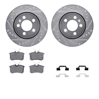 R1 Concepts® - Drilled and Slotted Rear Brake Kit with Optimum OE Pads