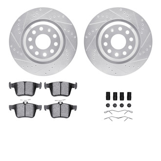 R1 Concepts® - Drilled and Slotted Rear Brake Kit with Optimum OE Pads