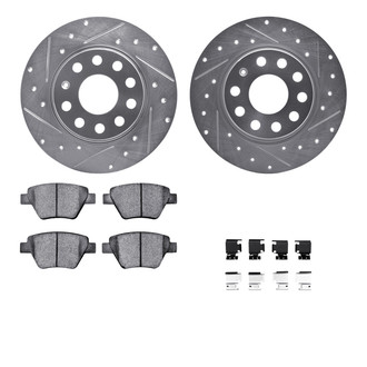R1 Concepts® - Drilled and Slotted Rear Brake Kit with Optimum OE Pads