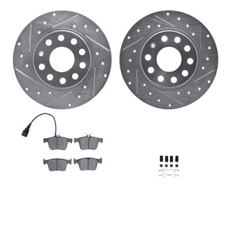 R1 Concepts® - Drilled and Slotted Rear Brake Kit with Optimum OE Pads