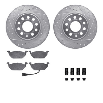 R1 Concepts® - Drilled and Slotted Front Brake Kit with Optimum OE Pads