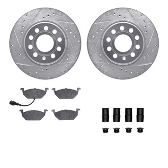 R1 Concepts® - Drilled and Slotted Front Brake Kit with Optimum OE Pads