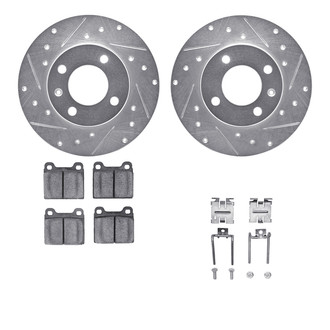 R1 Concepts® - Drilled and Slotted Front Brake Kit with Optimum OE Pads