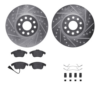 R1 Concepts® - Drilled and Slotted Front Brake Kit with 5000 OE Pads