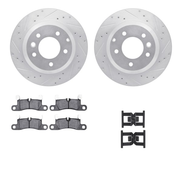  R1 Concepts® - Drilled and Slotted Rear Brake Kit with 5000 OE Pads