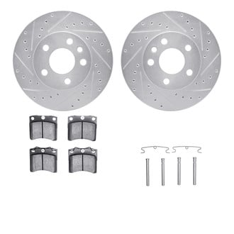 R1 Concepts® - Drilled and Slotted Front Brake Kit with Optimum OE Pads