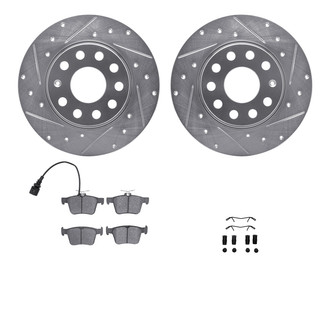 R1 Concepts® - Drilled and Slotted Rear Brake Kit with Optimum OE Pads