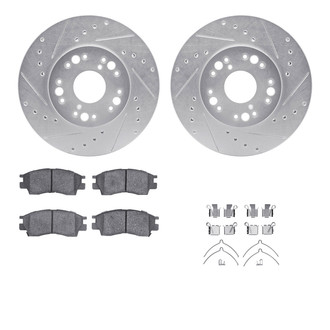 R1 Concepts® - Drilled and Slotted Front Brake Kit with Optimum OE Pads