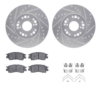 R1 Concepts® - Drilled and Slotted Front Brake Kit with Optimum OE Pads