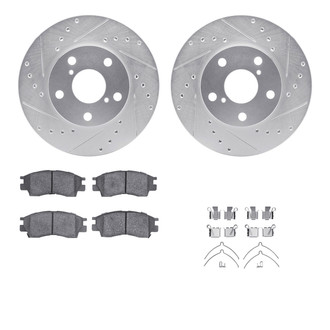 R1 Concepts® - Drilled and Slotted Front Brake Kit with Optimum OE Pads