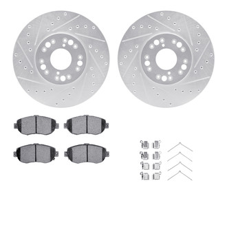 R1 Concepts® - Drilled and Slotted Front Brake Kit with Optimum OE Pads