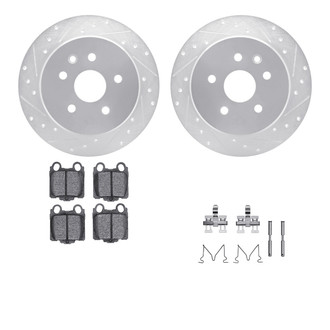 R1 Concepts® - Drilled and Slotted Rear Brake Kit with Optimum OE Pads