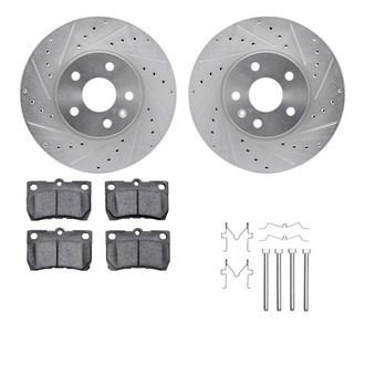 R1 Concepts® - Drilled and Slotted Rear Brake Kit with Optimum OE Pads